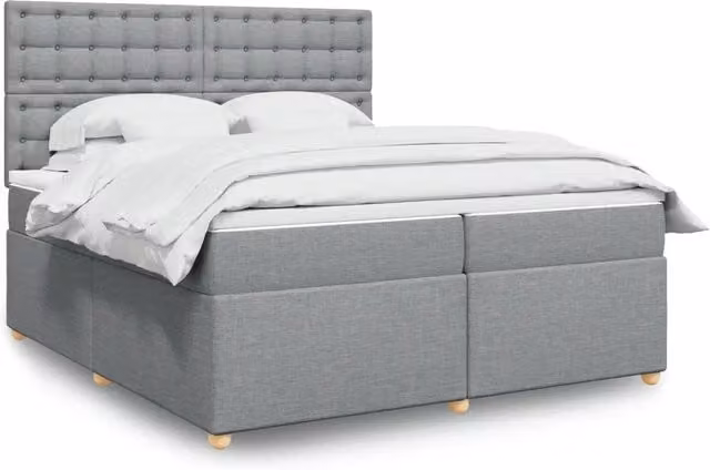 Letto Ibrido Moderno vidaXL con Materasso Grigio e Bianco L/P: 200 x 200 cm
