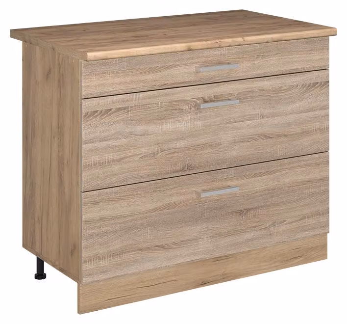 Mobiletto base per cucina Vicco R-Line Sonoma/Rovere dorato 100 cm piano di lavoro Rovere dorato, Model 71649