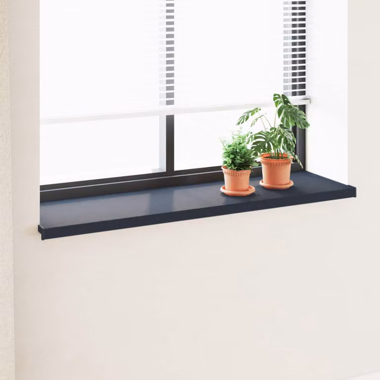 Soglia della finestra vidaXL in PVC color antracite con venature del legno L: 140 cm, P: 40 cm, H: 4,5 cm