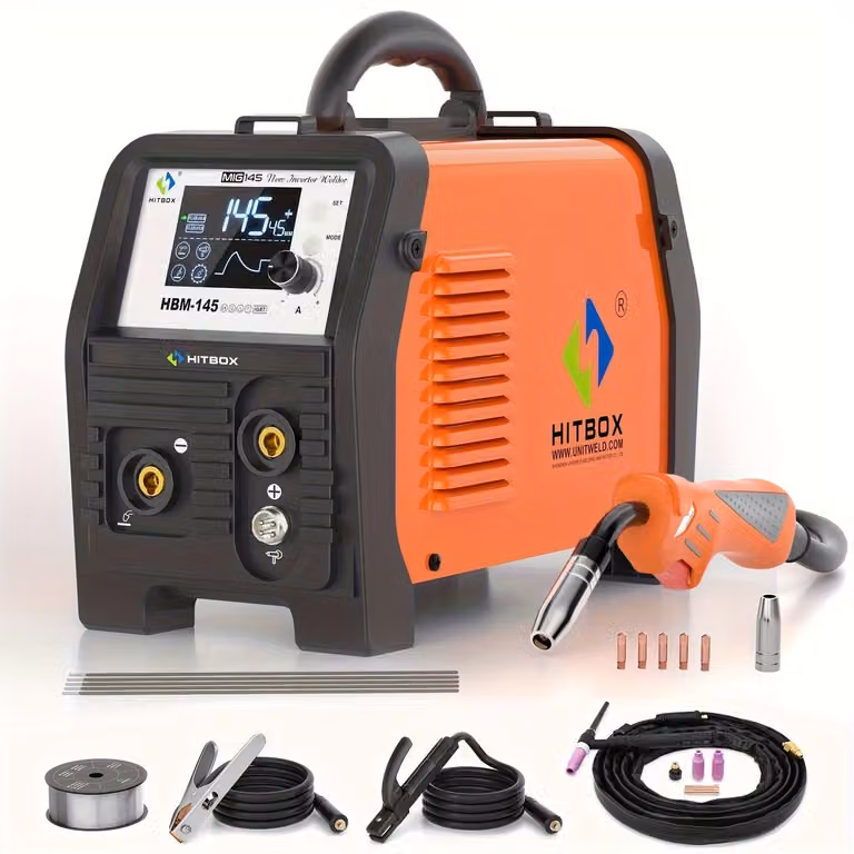 Saldatrice multifunzione 3-in-1: saldatrice MIG, saldatrice TIG, saldatrice ad elettrodo – inverter per saldatura senza gas – corrente di saldatura 145A