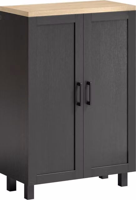 Credenza Aosom Moderna con 2 Ante e Ripiano Regolabile per Soggiorno, Cucina o Ingresso, Nero, L: 60 cm, P: 30 cm, H: 90 cm – 1