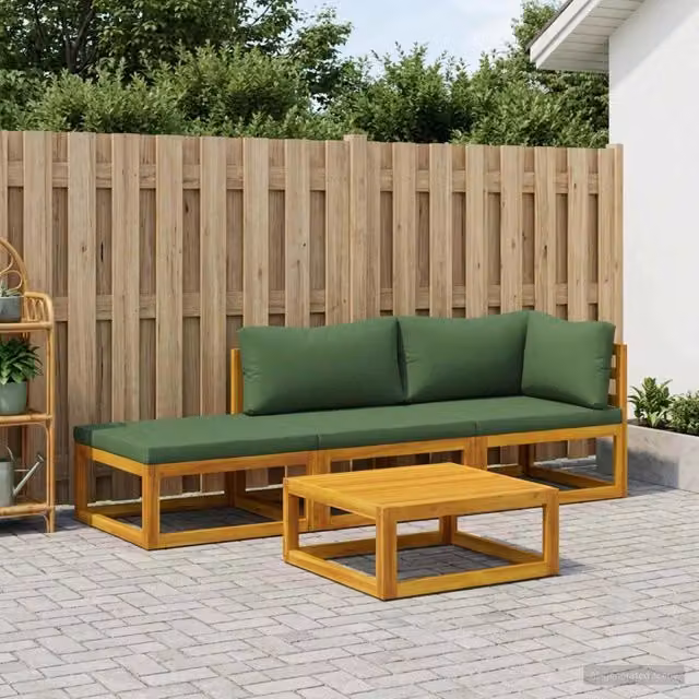 Set di divani 4 pz Naturale Legno di Acacia Massello 3417246