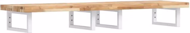 Ripiano a parete per lavabo Design In in legno di acacia e metallo bianco e marrone