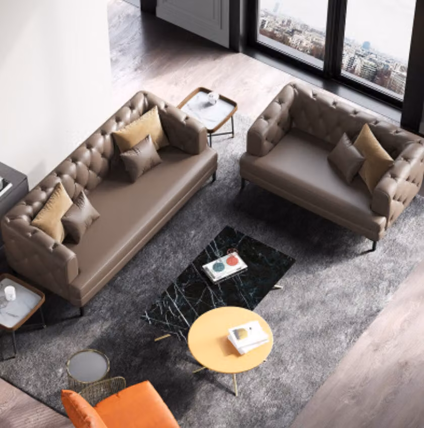 Sofagarnitur 3+2 Sitzer Set Design Sofas Polster Couchen Leder Relax Garnituren