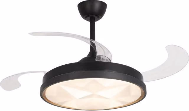 LÚZETE - VENTILATORE DA SOFFITTO LED 48W REGOLABILE CON 4 PALE PIEGHEVOLI WELLINGTON
