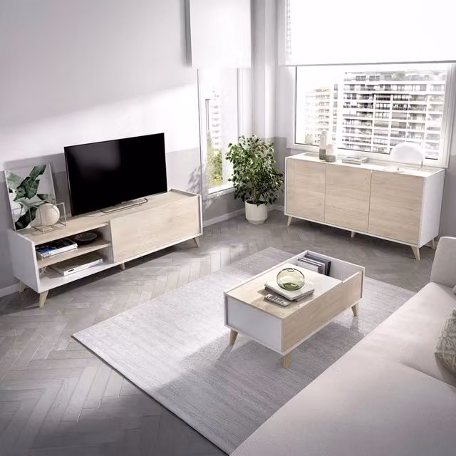 Tellur, set Mobili da Soggiorno Cassetti, Marrone Rovere