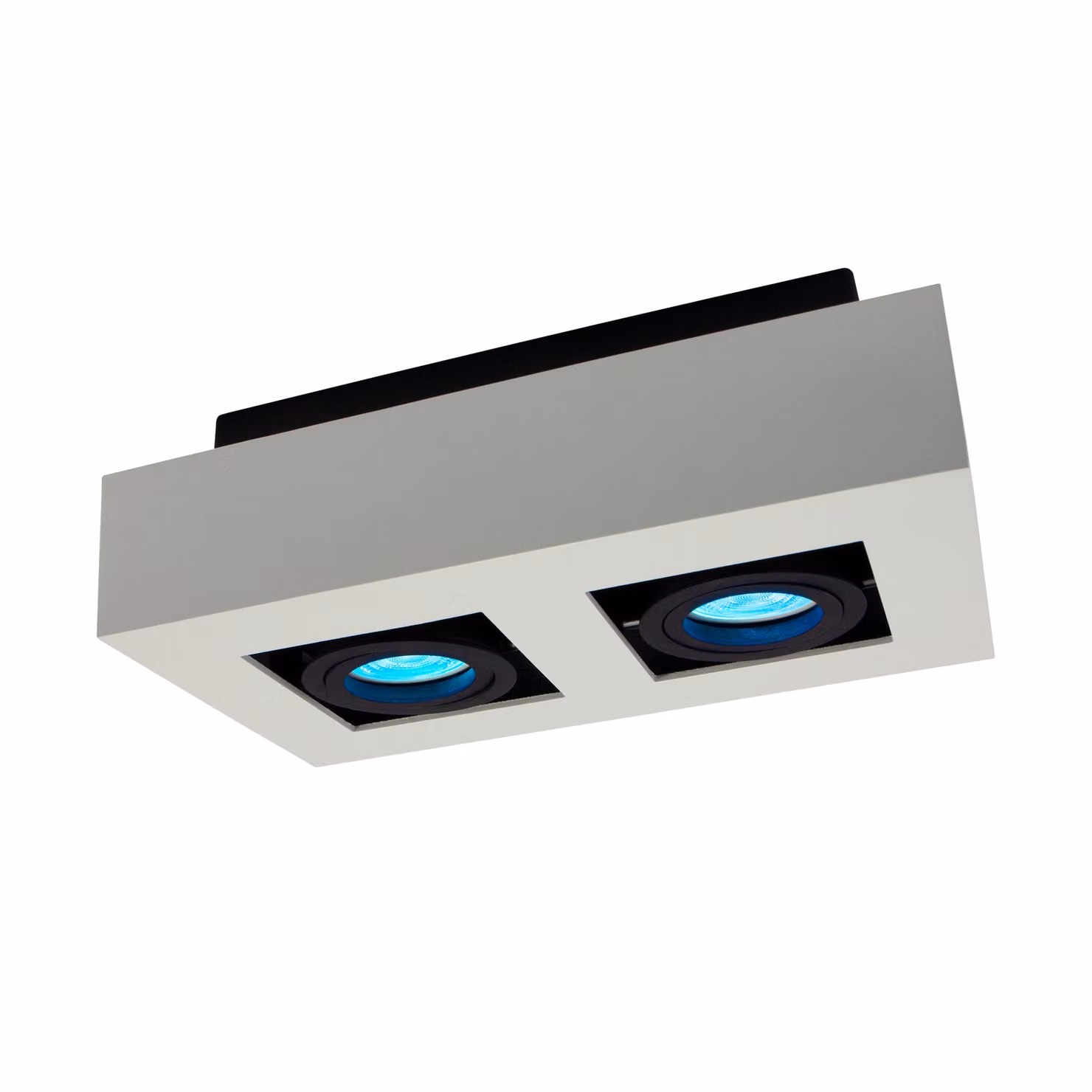 Spot a soffitto GU10 bianco + nero MIRORA 2 luci rettangolari orientabili IP20