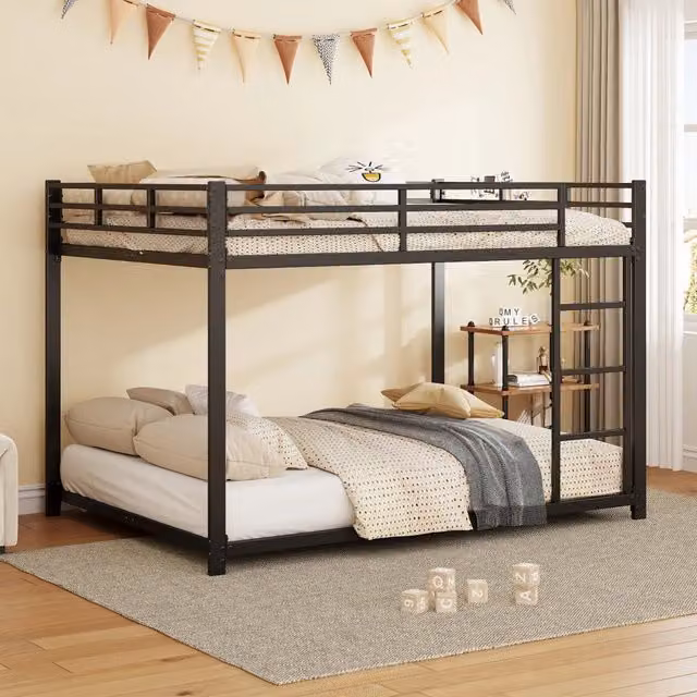 letto a castello metallo nero 144.5 x 203 cm