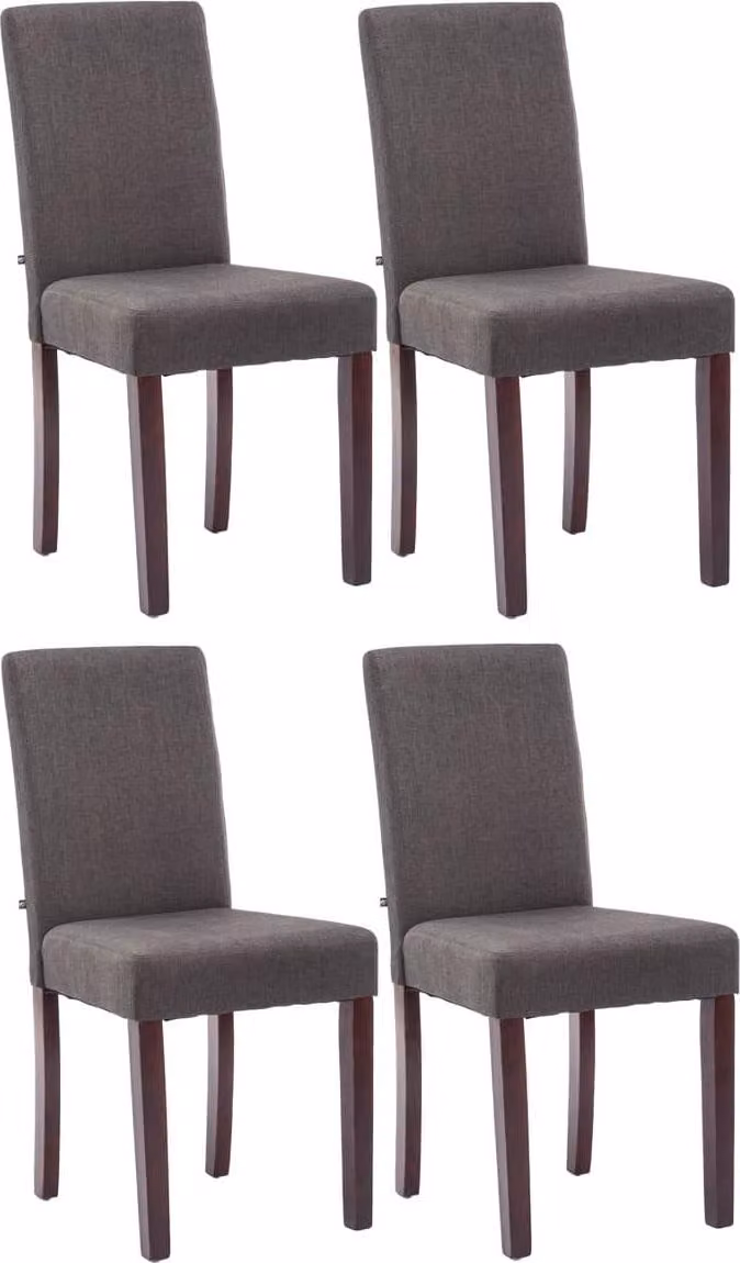 set di 4 sedie da pranzo - sedie comode - tessuto di facile manutenzione | colore: grigio scuro, colore della seduta: cappuccino