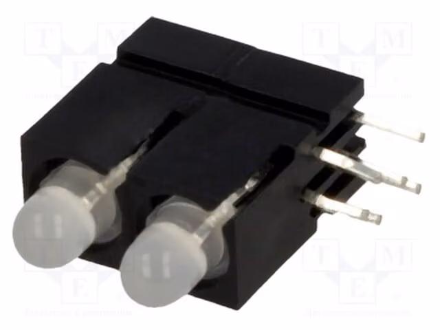 1 LED, 20mA, rosso/verde, angolo di visione 60°, 2814.2832. LED per indicatori. Numero di diodi: 2. Dimensioni: 3mm, alloggiamento incluso
