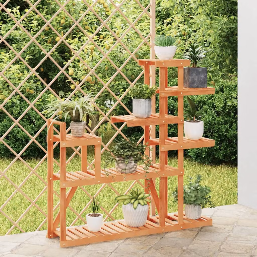vidaXL Portafiori in Legno di Abete Marrone L: 110 cm, P: 25 cm, H: 111 cm