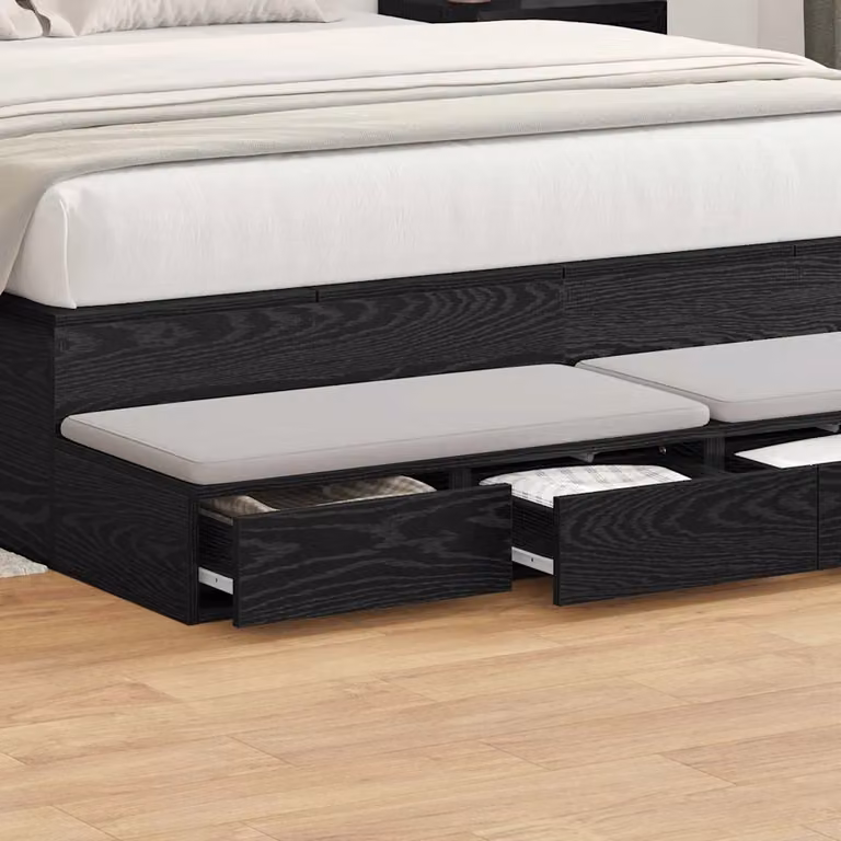 Cassetti per letto vidaXL Rovere Nero L: 140 cm, P: 36,5 cm, H: 16,5 cm