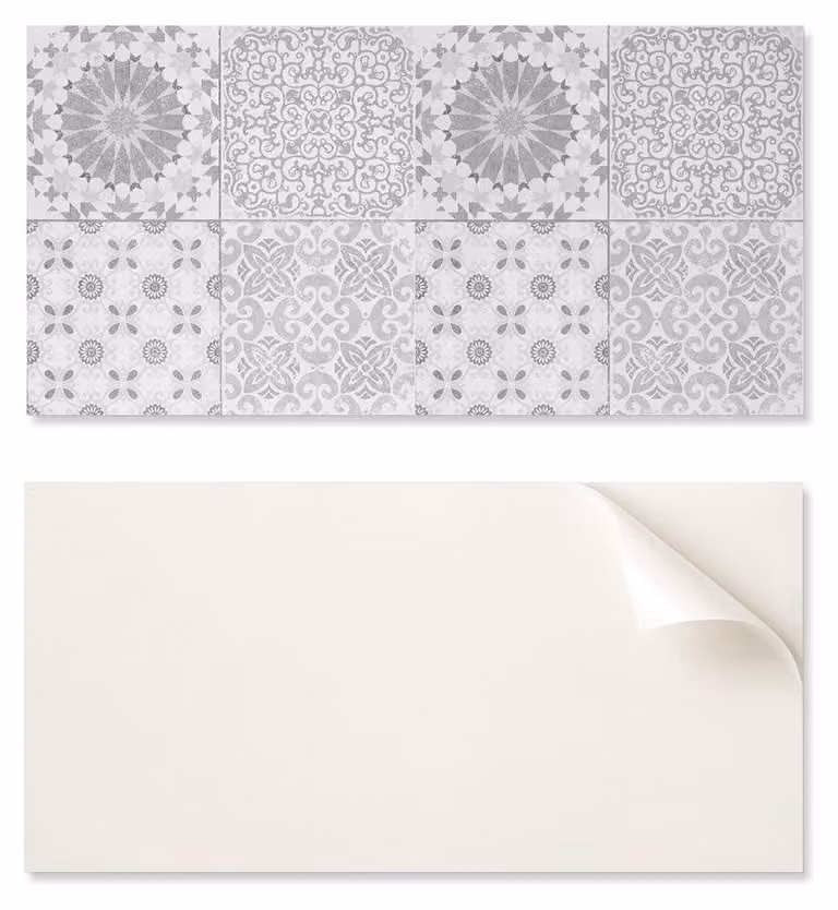 Pannello in vinile autoadesivo - Decorazione stampata, dimensioni 120 x 60 cm, motivi geometrici e floreali