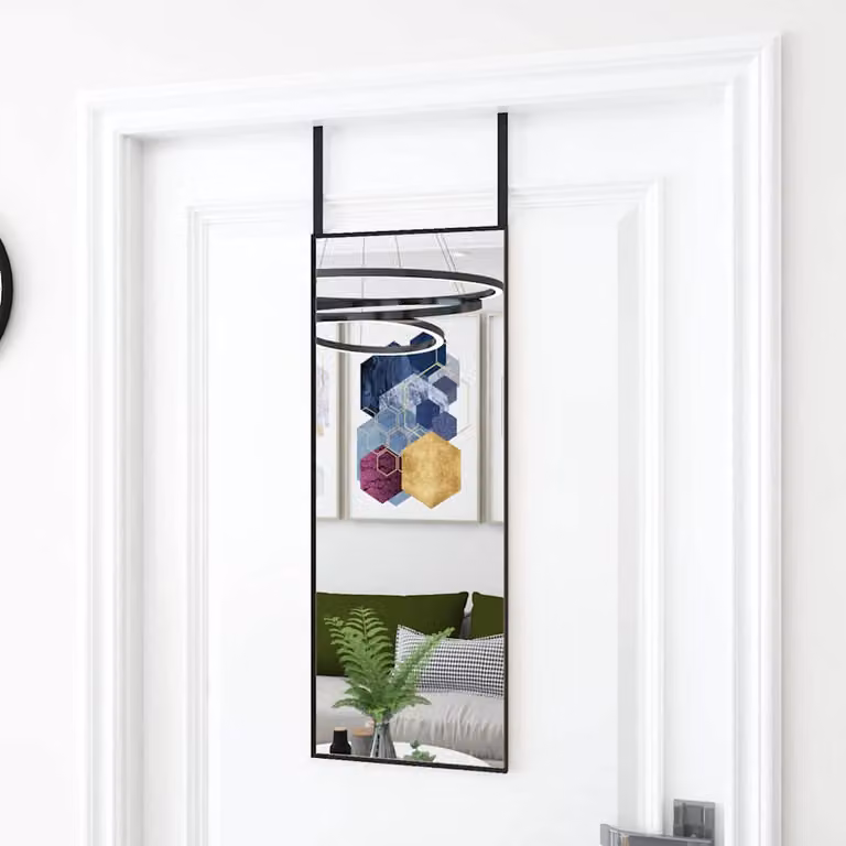 Specchio da parete rettangolare vidaXL in vetro e metallo nero L: 30 cm, H: 80 cm