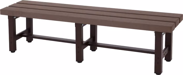 Panca da giardino Alu MCW-K60, panca da parco, panca per balcone, resistente agli agenti atmosferici, realizzata in WPC, 150 cm, colore marrone