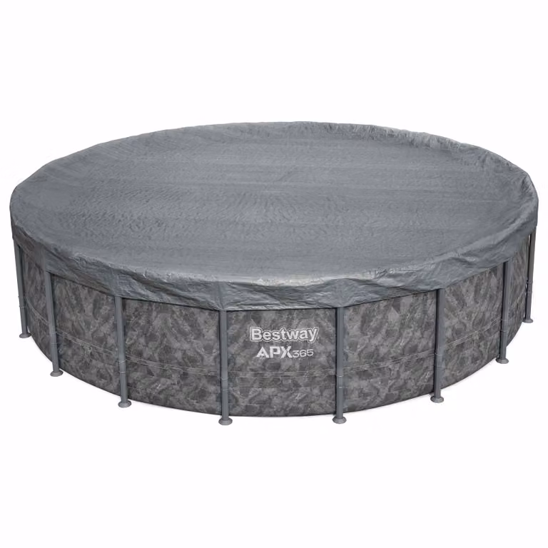Copertura per piscina Bestway rotonda in poliestere grigio, Ø 5,49 m