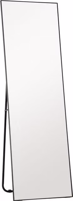 Specchio da terra moderno a figura intera HOMCOM, design autoportante o da parete, L: 50 cm, H: 160 cm, Nero