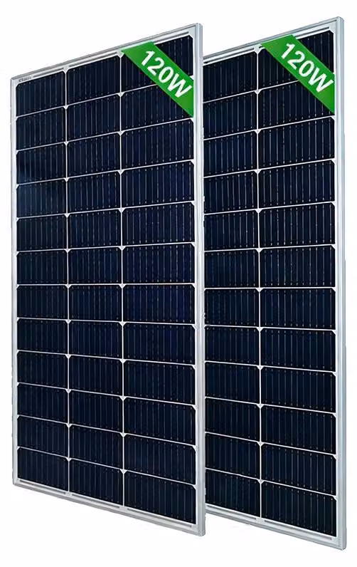 Pannello solare, alta efficienza, struttura resistente, 2 pannelli da 120 W