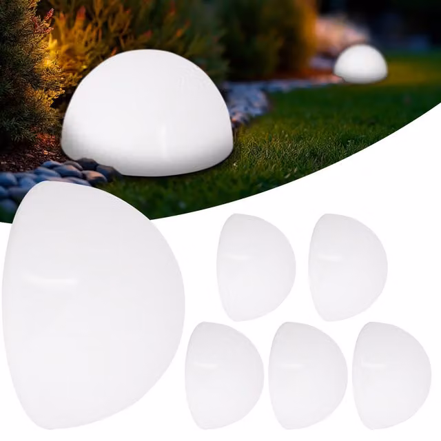 Set di 6 luci solari a LED Monzana bianche per giardino, balcone e terrazza con sensore crepuscolare e protezione IP44