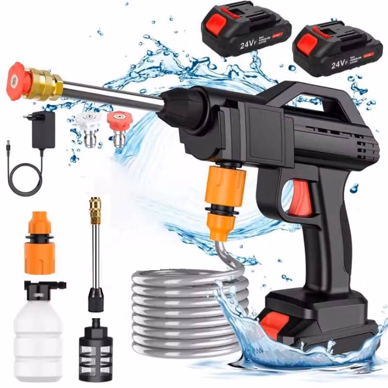Idropulitrice senza fili - Pistola a spruzzo ad alta pressione elettrica - Generatore di schiuma - Compatibile con batteria Makita da 18V - Include 2 batterie - Dispositivo portatile