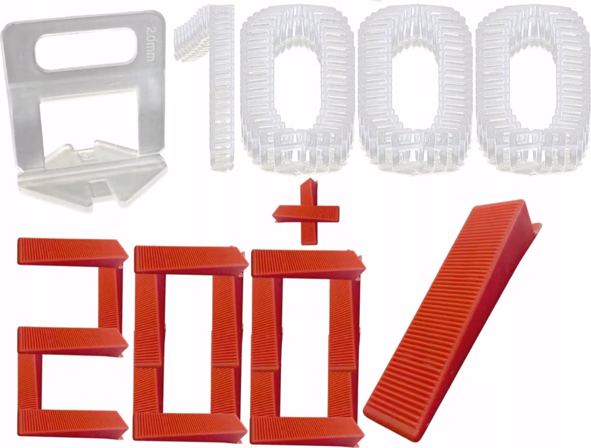 Sistema di livellamento per piastrelle Set 1000 clip 200 cunei 2 mm Strumento per la posa delle piastrelle