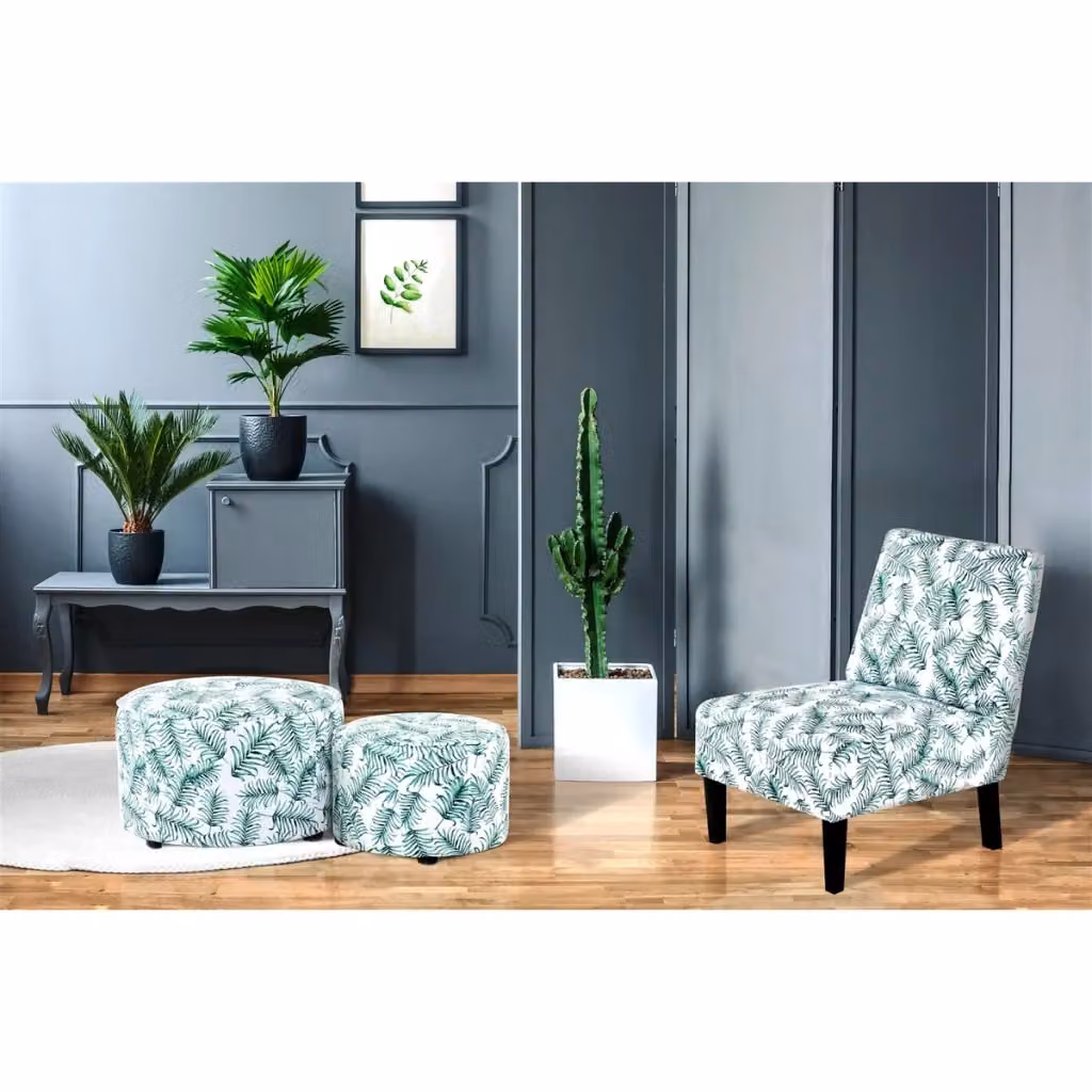 Poltrona da pranzo Indira Forest KENDRA HOME con motivo floreale multicolore in tessuto e legno di faggio – 2