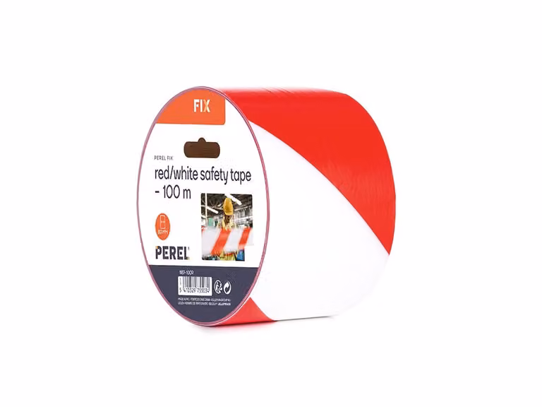 Nastro di sicurezza rosso/bianco - 100 M - Bobina