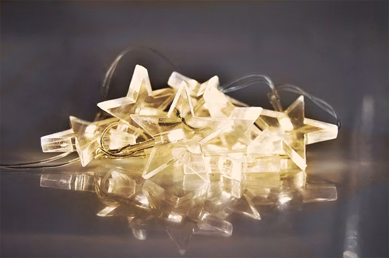 Catena di Natale a LED Solight - stelle 1,5m per interni, 2x AA, bianco caldo 1V52-WW