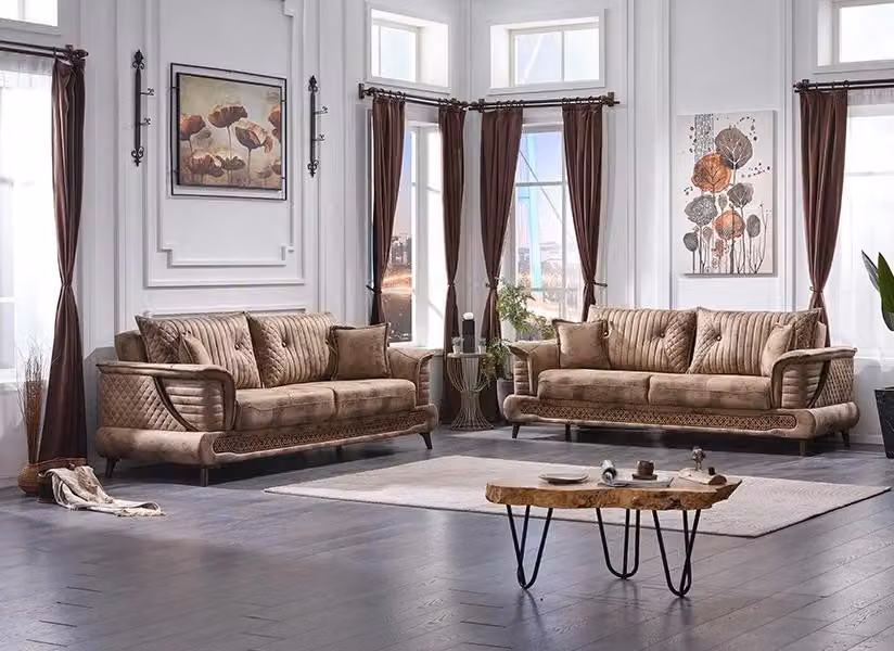 Sofagarnitur 3+3 Sitzer Set Luxus Design Sofa Polster Couchen Wohnzimmer