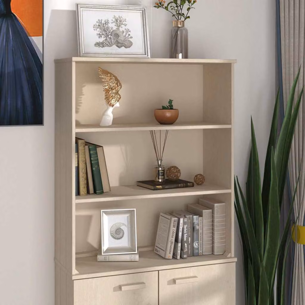 vidaXL Piano Credenza HAMAR in Legno Massello di Pino, Colore Ambra, L 85 cm x P 35 cm x H 100 cm