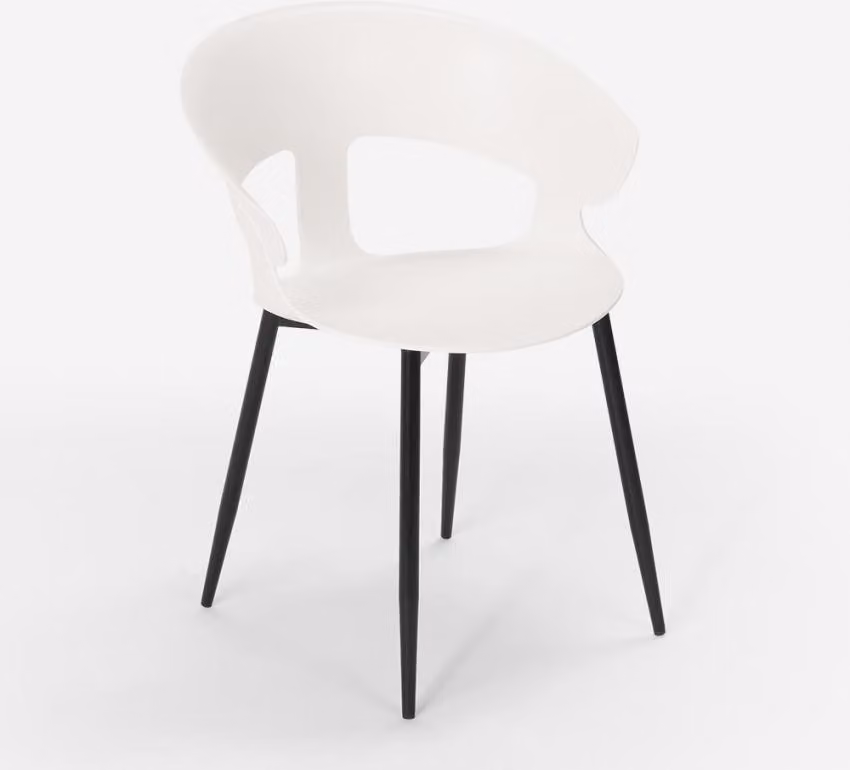 Sedia di design moderno in metallo e polipropilene per cucina bar ristorante Evelyn - Bianco