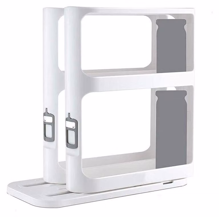 Portaspezie regolabile - 2 ripiani - Estraibile - Salvaspazio - Per cucina/bagno - 13x28x27 cm - Scaffale portaoggetti