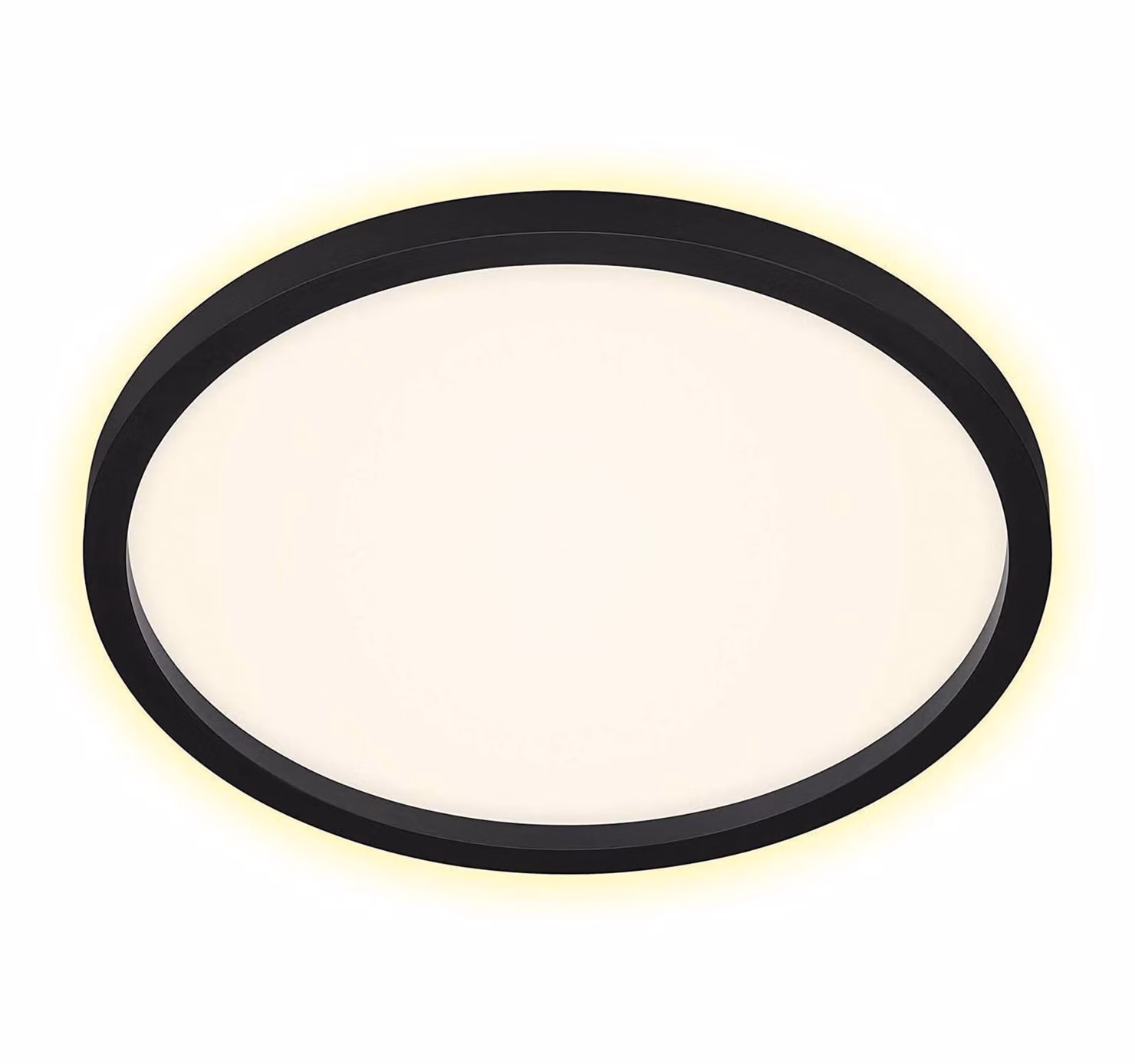 Plafoniera LED, retroilluminata, nera, rotonda, P 42,5 cm