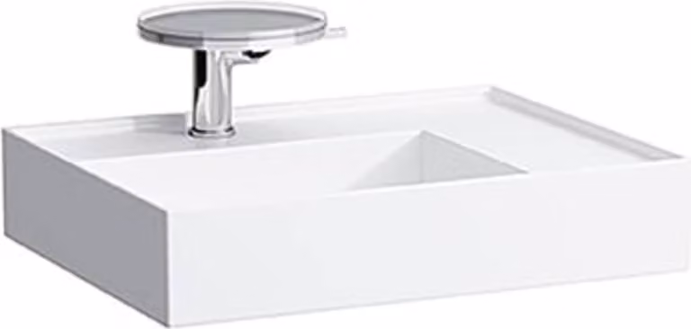 LAUFEN Kartell lavabo, 1 trou pour robinet, sans trop-plein, tablette à droite, 600x460mm, H8103347571111, H8103347571111