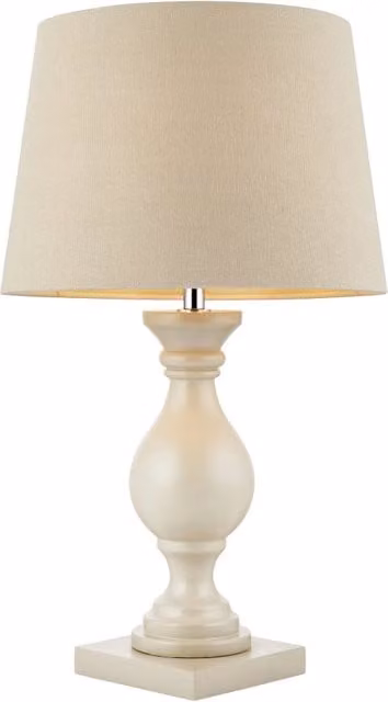 Lampada da tavolo classica legno ecru paralume E14 Endon