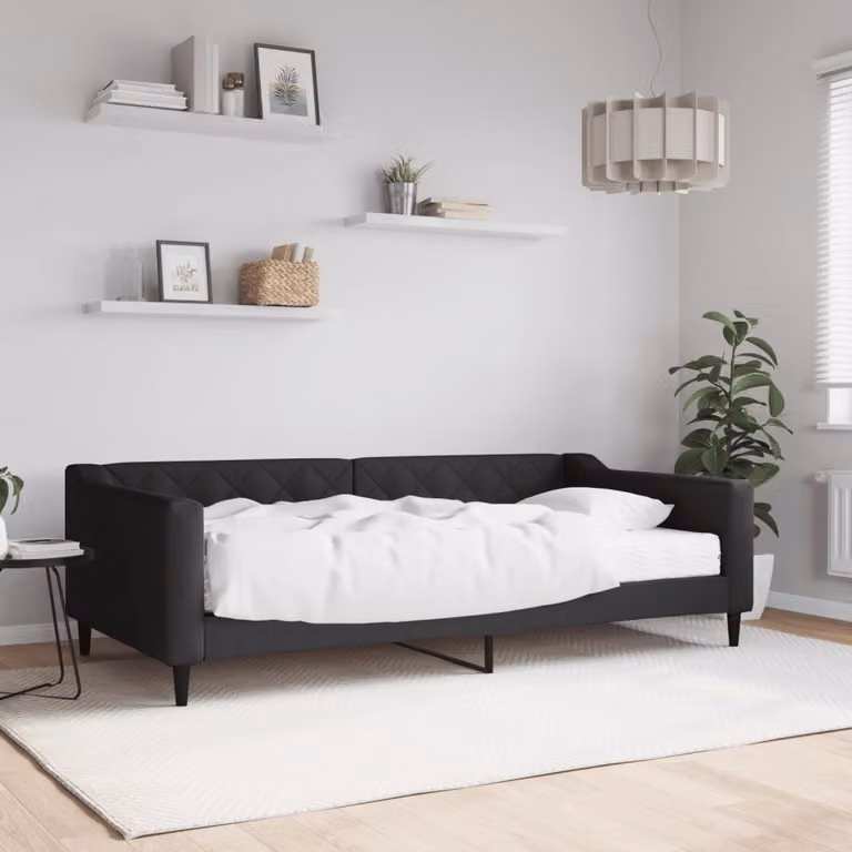 Maison Exclusive - Divano letto con materasso nero 100x200 cm in tessuto