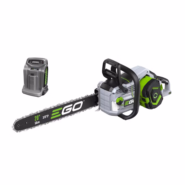 EGO Power CS2005E Motosega a batteria Lunghezza lama 50 cm e velocità 25 m/s | incl. batteria da 6,0 Ah e caricabatteria rapido