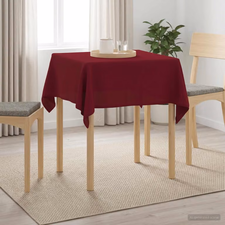 Set di 5 tovaglie quadrate vidaXL in poliestere idrorepellente e antimacchia, colore rosso, L 140 x L 140 cm