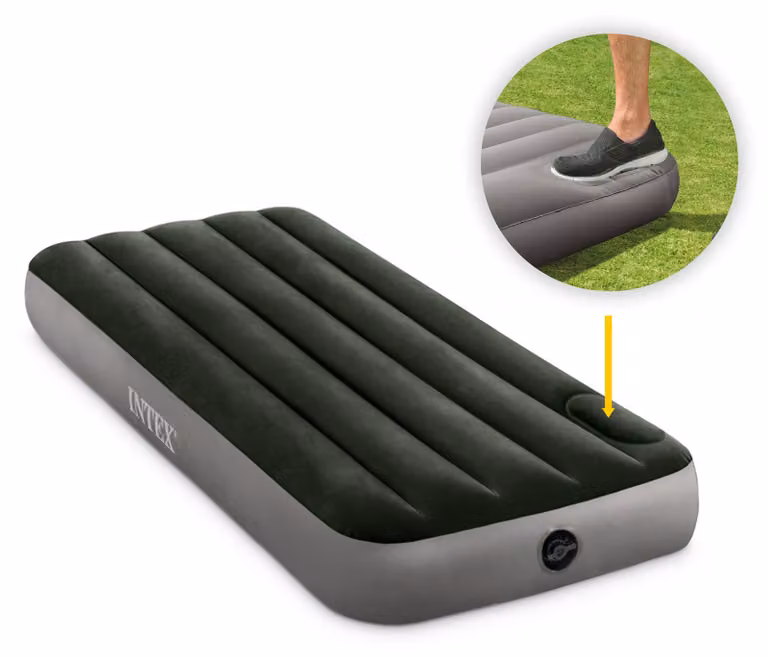 Materasso gonfiabile singolo, 191x76x25 cm, con pompa a pedale integrata, marca INTEX, modello 64760