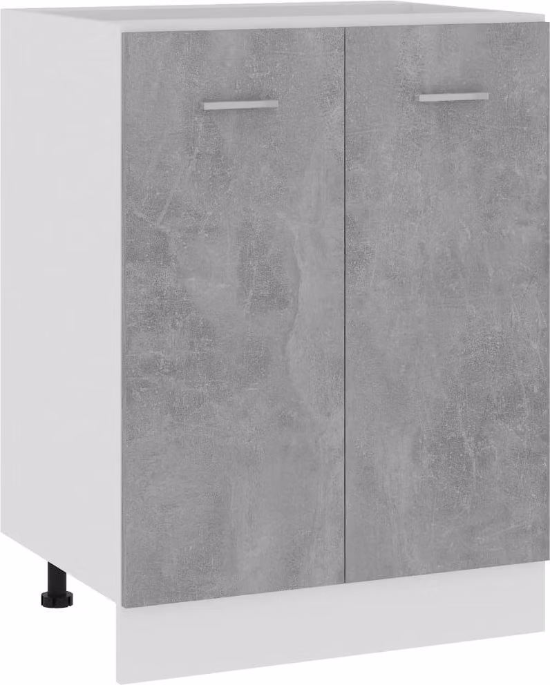 The Living Store base cemento grigio 60x46x81,5 cm materiale in legno