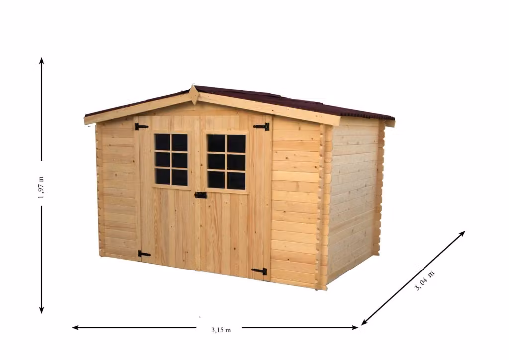 Cheonda Casetta Alpina in abete rosso beige con spessore tavole 20 mm L: 315 cm, P: 304 cm, H: 197 cm – 2