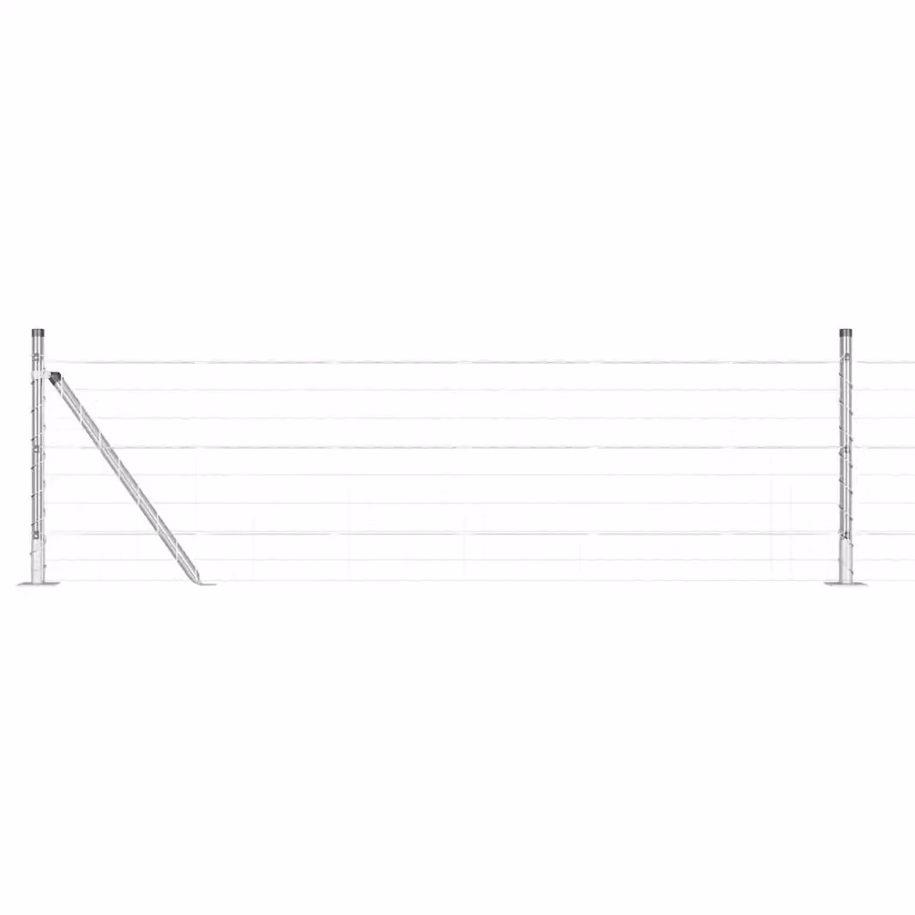 Recinzione da esterno vidaXL in acciaio zincato argento con base in cemento L: 25 m, H: 0,4 m – 2
