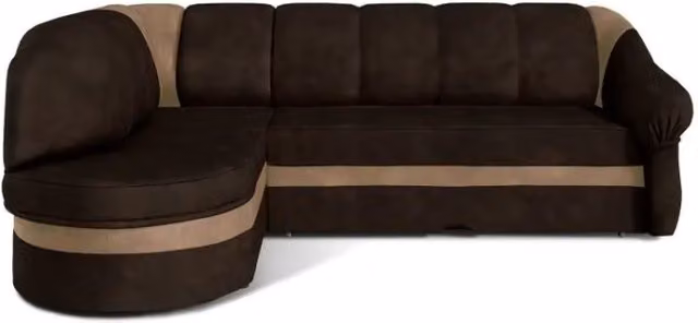 Divano angolare sinistro convertibile BENANA MEUBLORAMA marrone scuro e beige con contenitore L/P/H: 250 x 180 x 85 cm – 1