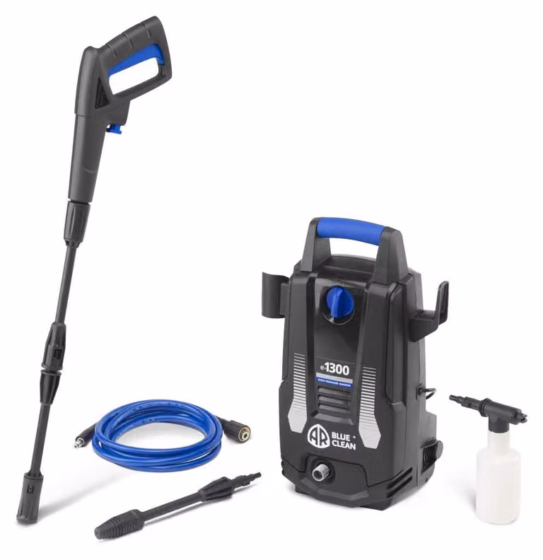 Idropulitrice elettrica - 1300 W, 100 bar - 390 litri all'ora - Compatta - Ideale per superfici esterne, mobili da giardino, biciclette
