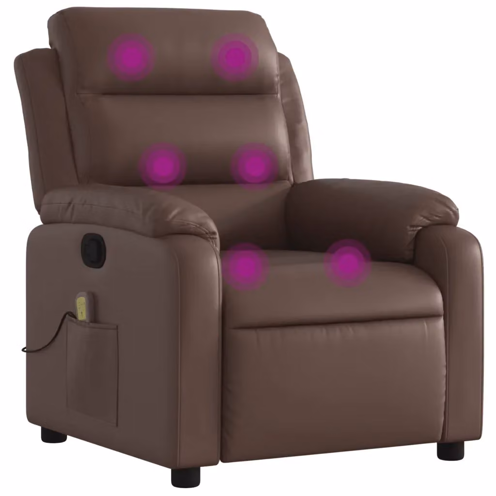 Poltrona Relax Reclinabile vidaXL in Similpelle Marrone con Braccioli – 2