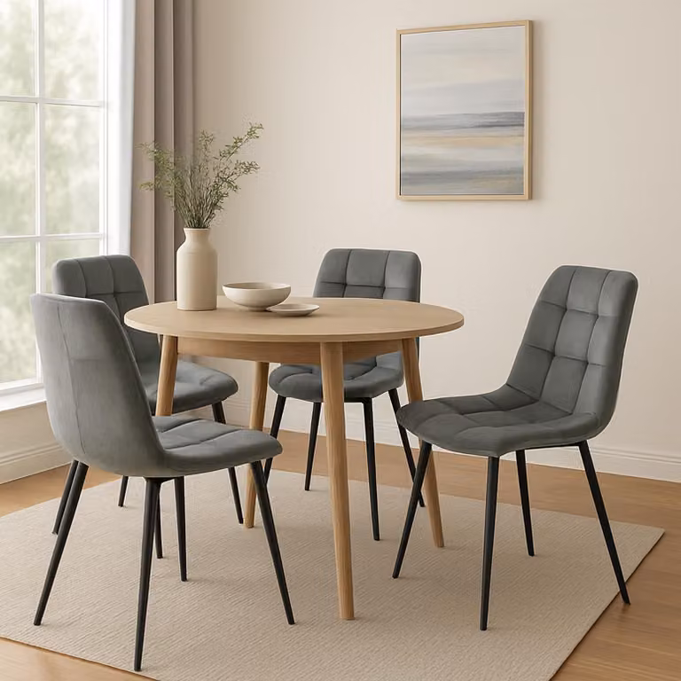 Set di 4 sedie da sala da pranzo grigie Mesa