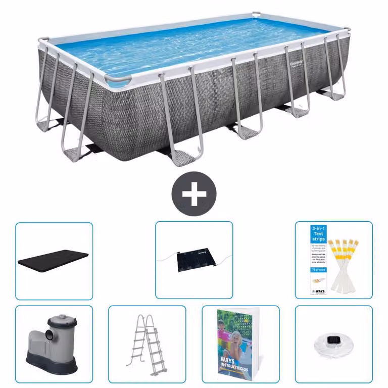Bestway Power Steel, piscina rettangolare - 549x274x122 cm - 6 pezzi, modello S598