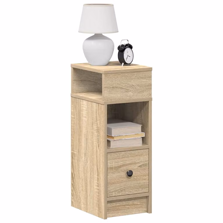 Set di 2 comodini sospesi vidaXL con cassetto in stile moderno, colore Rovere Sonoma, L 25 cm x P 31 cm x H 66 cm