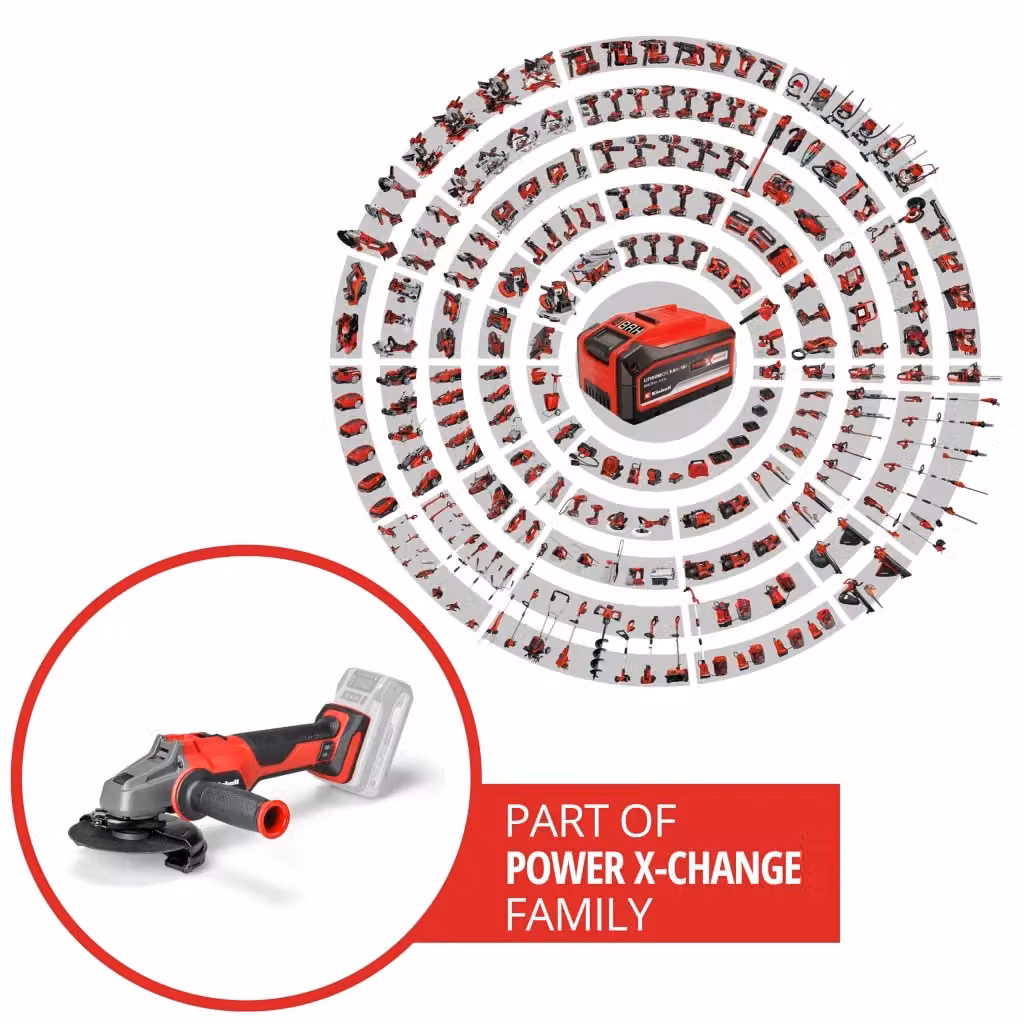 Smerigliatrice a batteria Einhell Axxio 18/125 Q Power X-Change Solo Corpo Rosso – 2