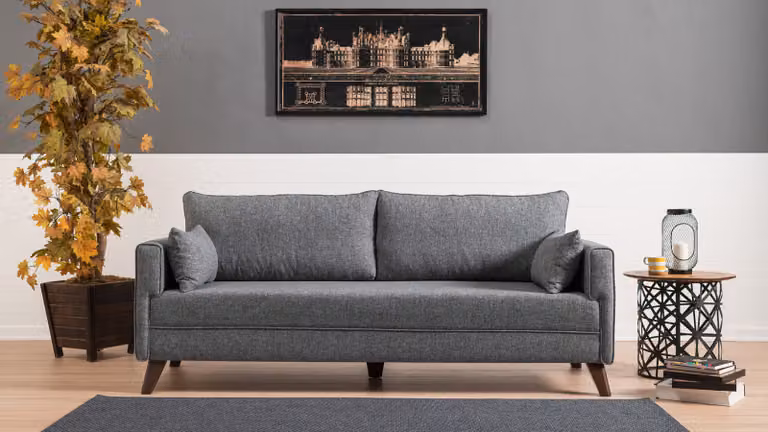 Hanah Home, Bella- BLC1499, grigio, divano letto, struttura: Legno / MDF